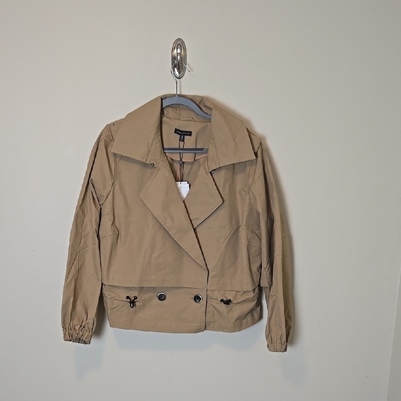 NWT Universal Standard Tan/Khaki Cropped Trench Coat Size 14-16 - Picture 1 of 13